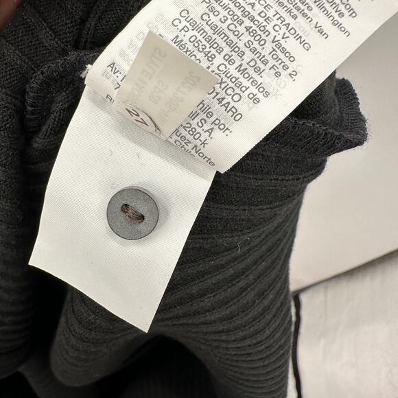 MADEWELL NWT Button-Front Ribbed Mini Dress in Black A0580 // XS - Picture 14 of 14